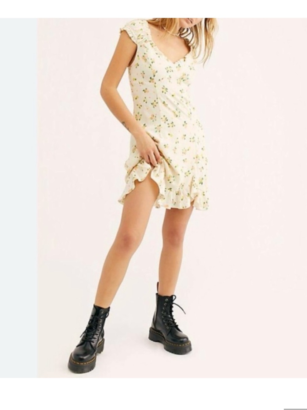 Free People Like A Lady Citrus Print Mini Dress, size Small. NWOT!